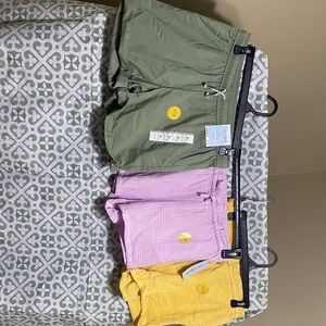 Cat & Jack Green, Pink, and Yellow Kids Shorts Trio